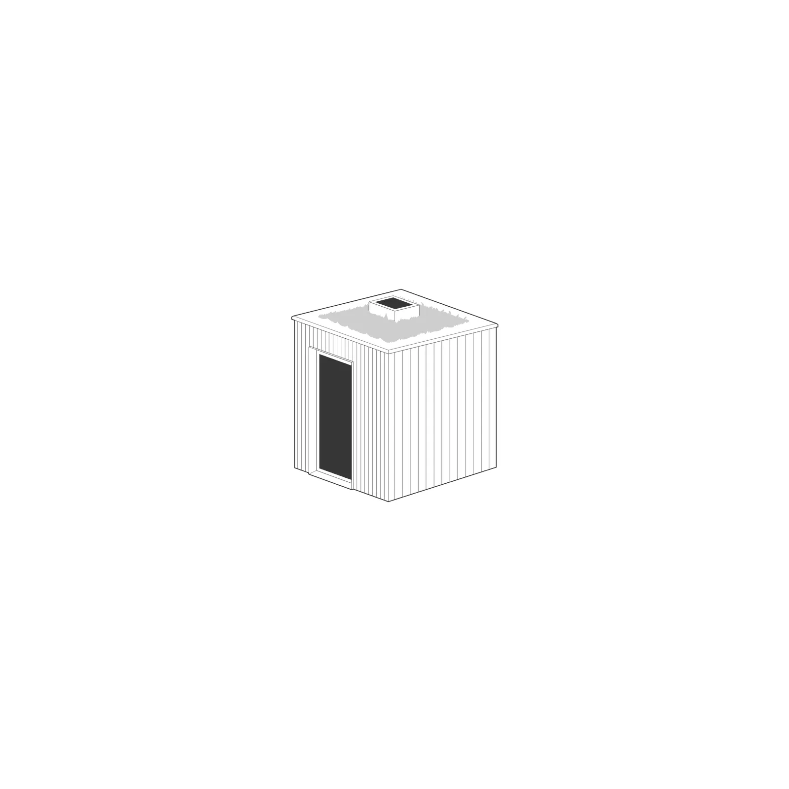 Axonometric of A serene little office lit from above