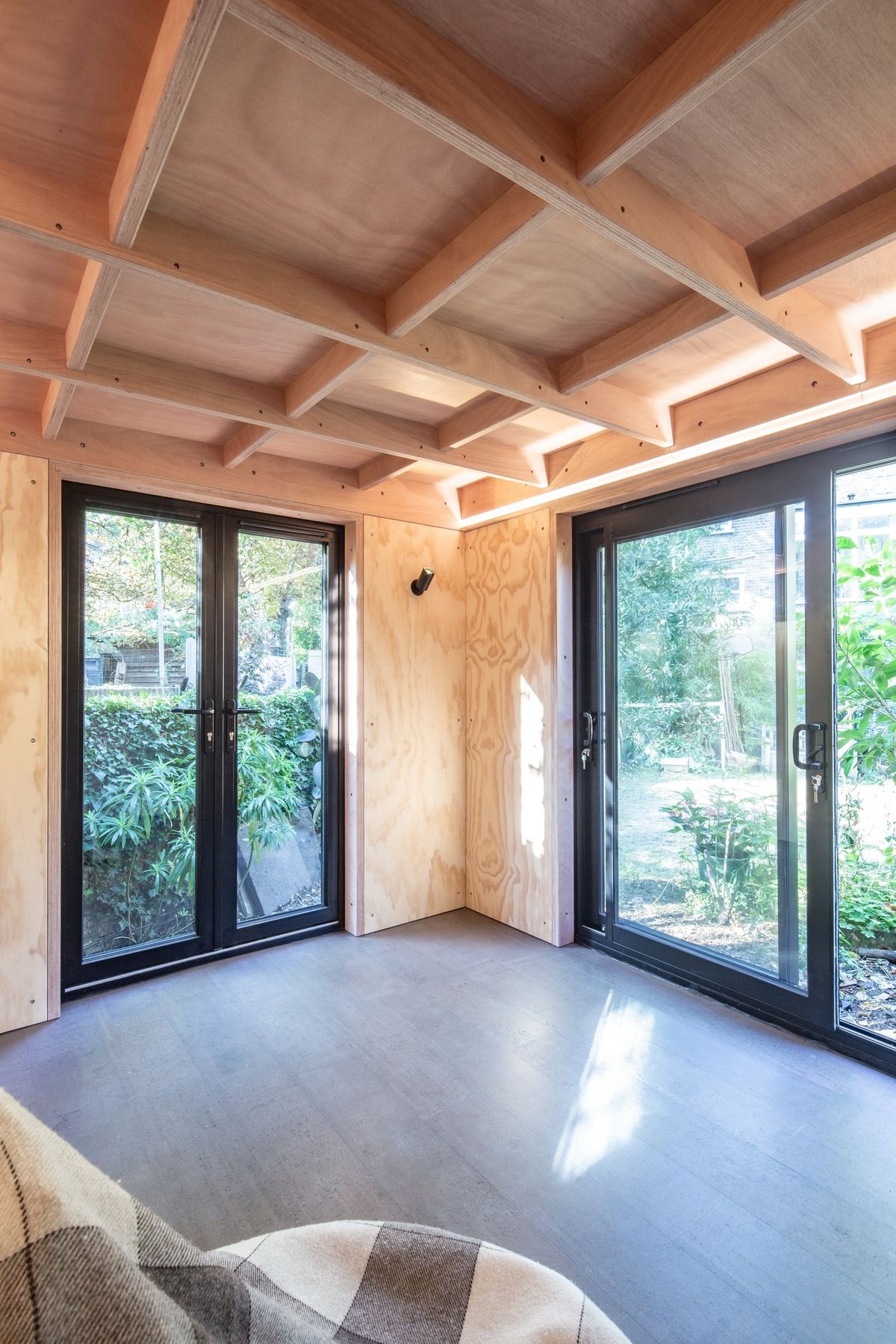 Corner with both glazed doors onto the garden
