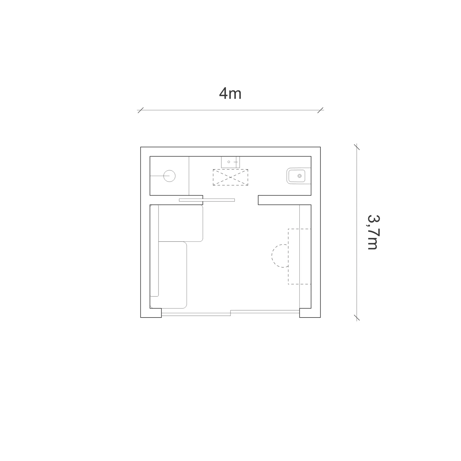 Floor plan of A snug garden annex with its own en suite