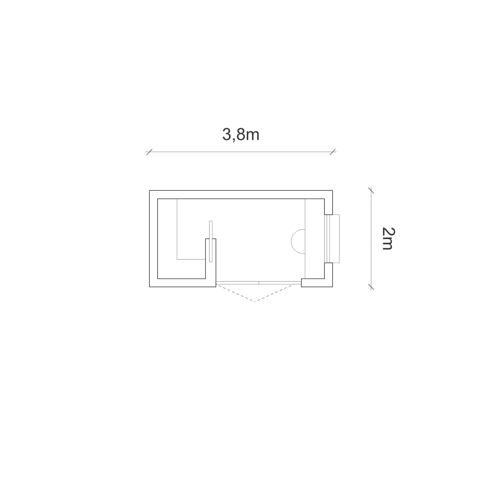 Floor plan of A tranquil dark office with hidden storage
