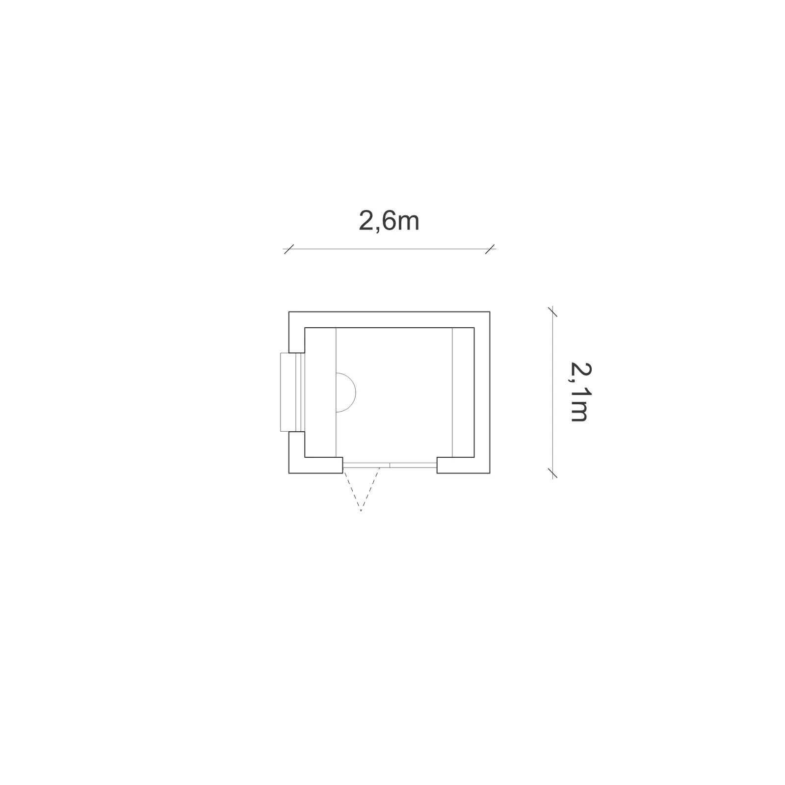 Floor plan of A quiet, bright pod for working from home