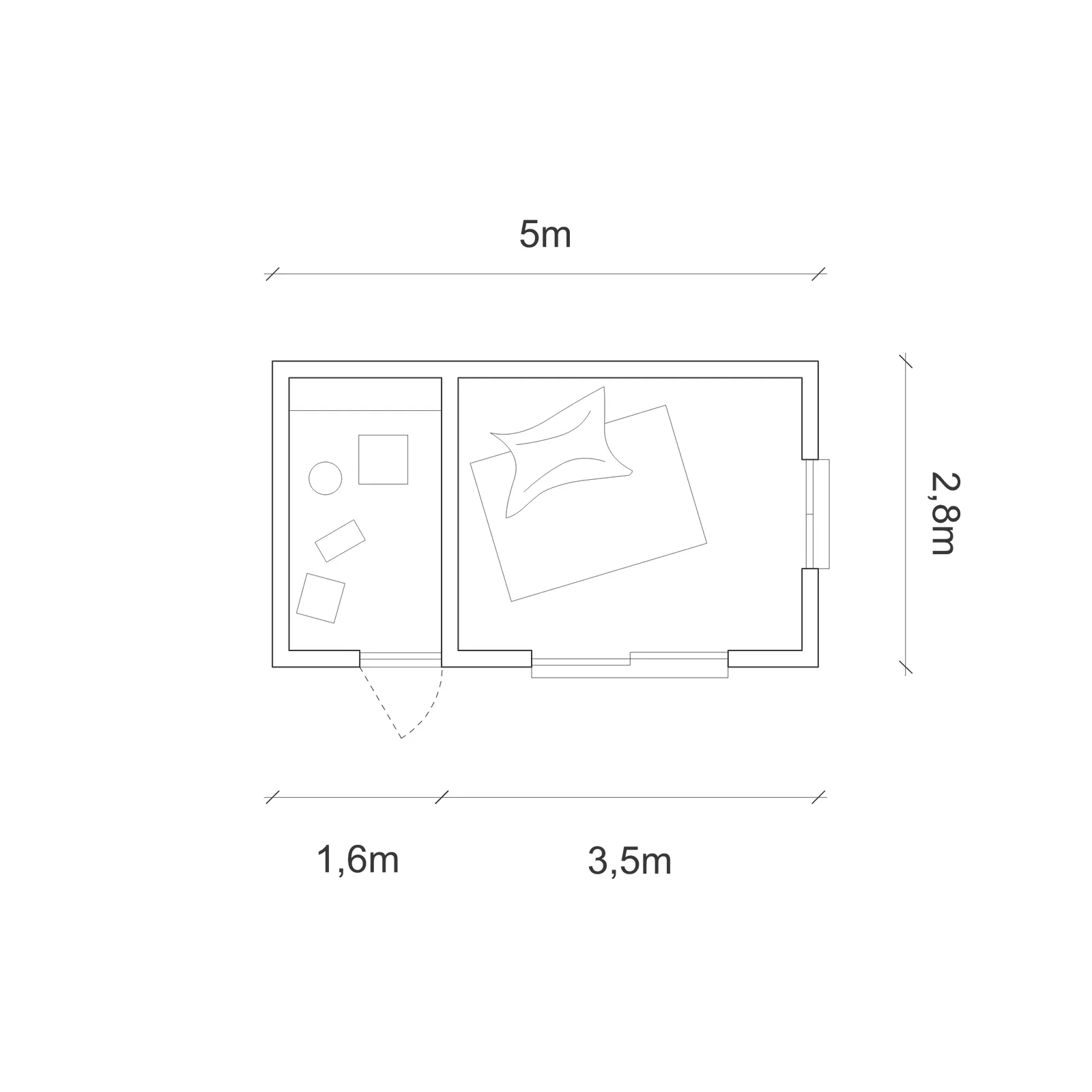 Floor plan of A light-filled office tucked into greenery