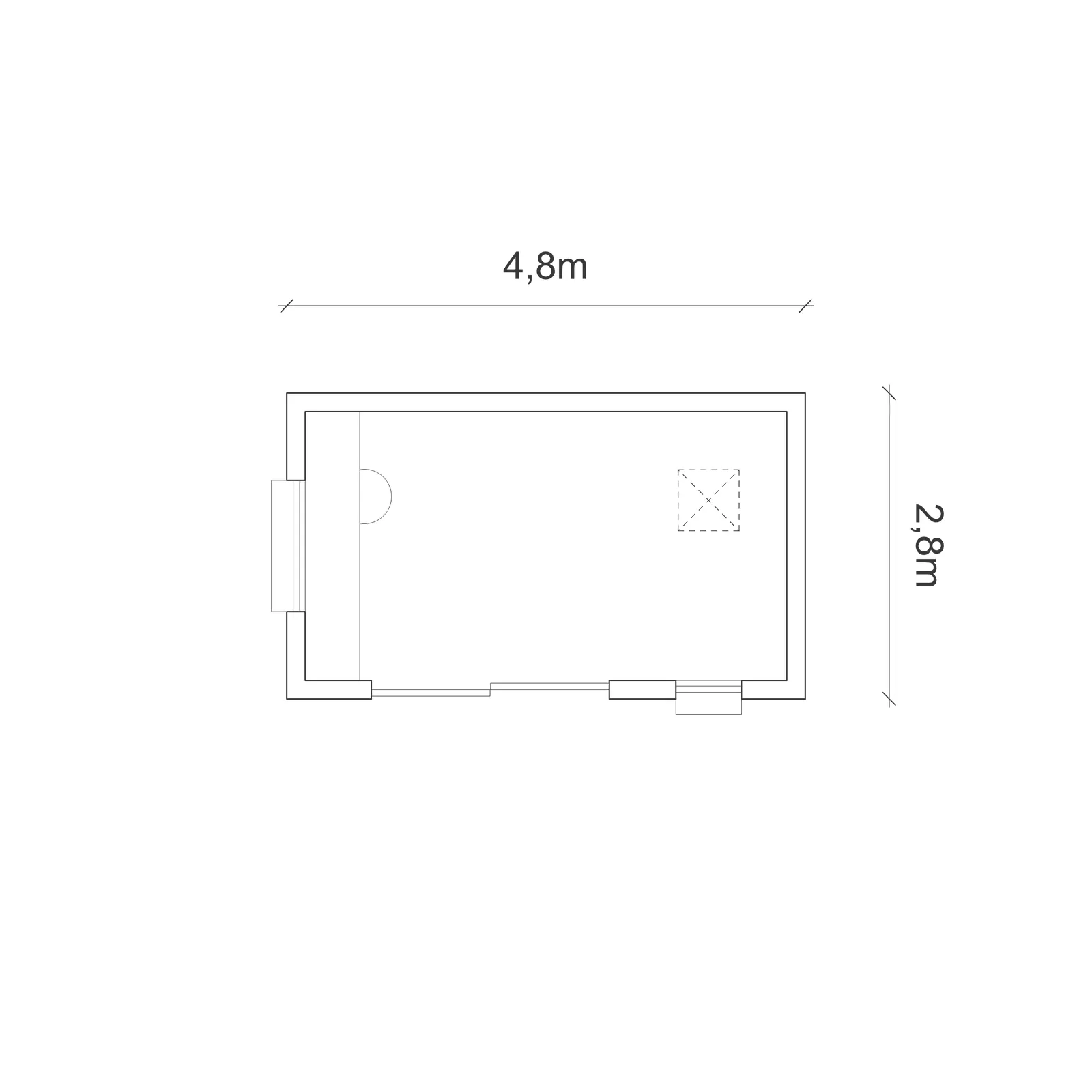 Floor plan of A peaceful studio for work, music and rest