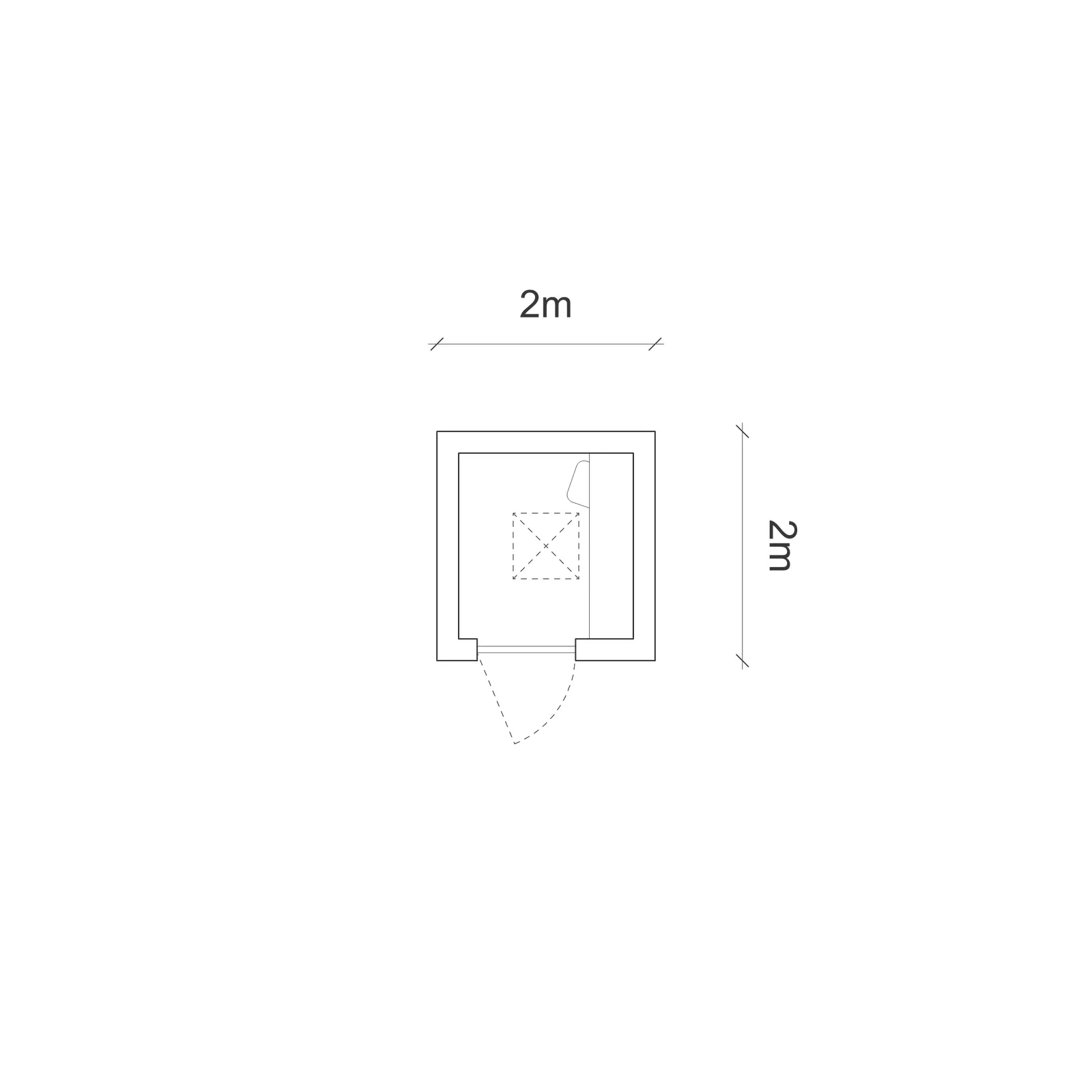 Floor plan of A serene little office lit from above