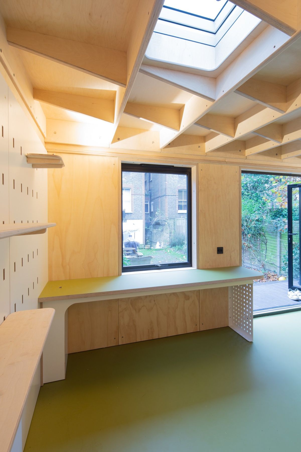 Skylight over the window desk